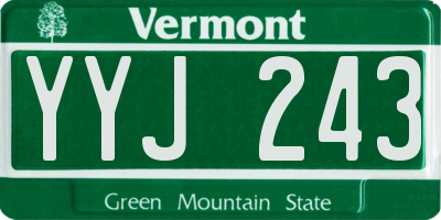 VT license plate YYJ243