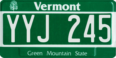 VT license plate YYJ245