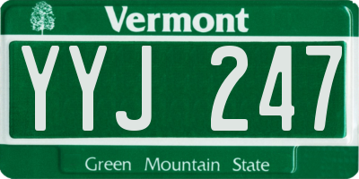 VT license plate YYJ247