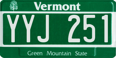 VT license plate YYJ251