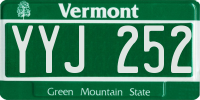 VT license plate YYJ252