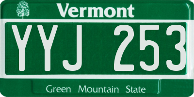 VT license plate YYJ253