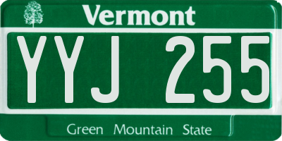 VT license plate YYJ255