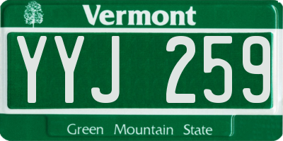 VT license plate YYJ259