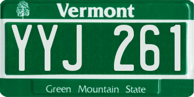 VT license plate YYJ261