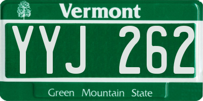 VT license plate YYJ262