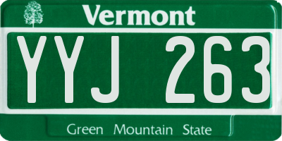 VT license plate YYJ263
