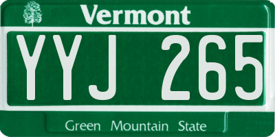 VT license plate YYJ265