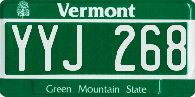 VT license plate YYJ268