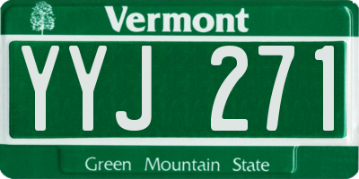 VT license plate YYJ271