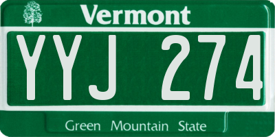 VT license plate YYJ274