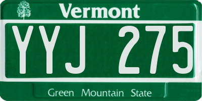 VT license plate YYJ275