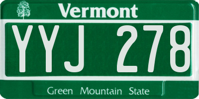 VT license plate YYJ278