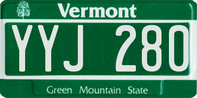 VT license plate YYJ280