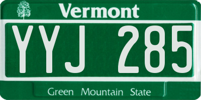 VT license plate YYJ285