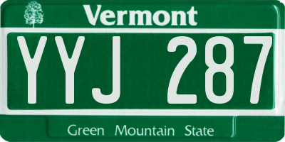 VT license plate YYJ287