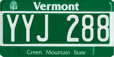 VT license plate YYJ288