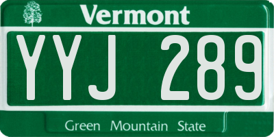 VT license plate YYJ289