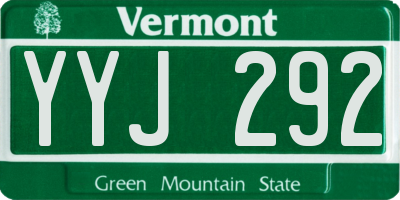 VT license plate YYJ292