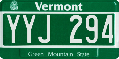 VT license plate YYJ294