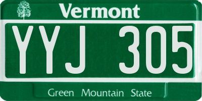 VT license plate YYJ305