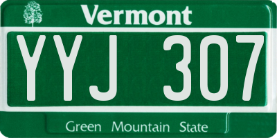 VT license plate YYJ307