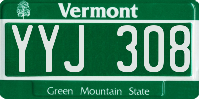 VT license plate YYJ308