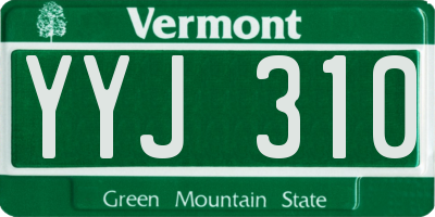VT license plate YYJ310