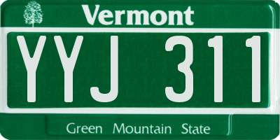 VT license plate YYJ311