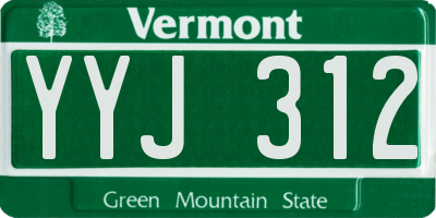 VT license plate YYJ312