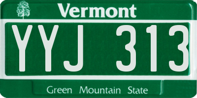 VT license plate YYJ313