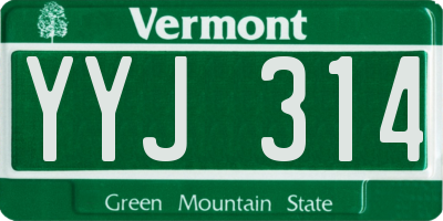 VT license plate YYJ314