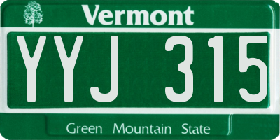 VT license plate YYJ315