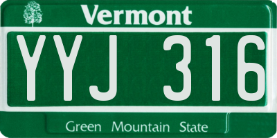 VT license plate YYJ316