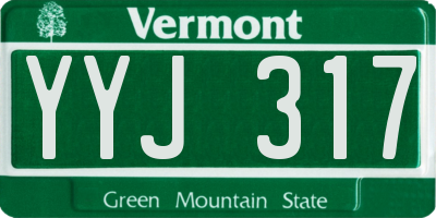 VT license plate YYJ317