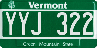 VT license plate YYJ322