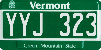VT license plate YYJ323