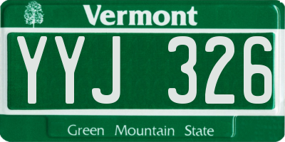 VT license plate YYJ326