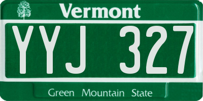 VT license plate YYJ327