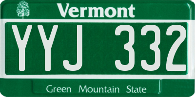 VT license plate YYJ332
