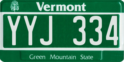 VT license plate YYJ334