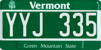 VT license plate YYJ335