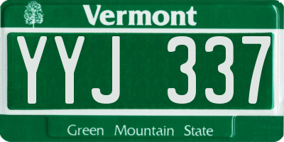 VT license plate YYJ337