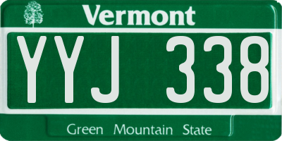 VT license plate YYJ338