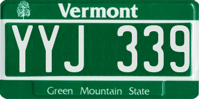 VT license plate YYJ339