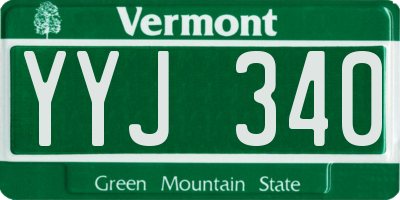 VT license plate YYJ340