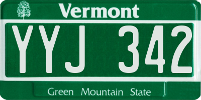 VT license plate YYJ342