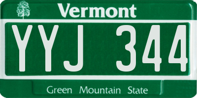 VT license plate YYJ344
