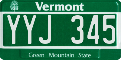 VT license plate YYJ345