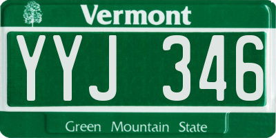 VT license plate YYJ346